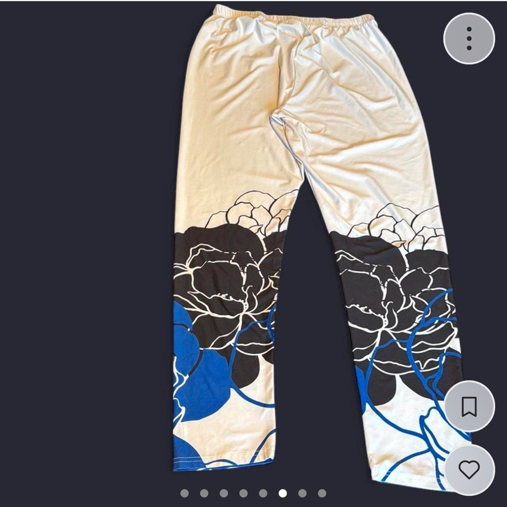 Lily by Firmiana Blue and white floral hoodie and jogger set size xtra large - Picture 5 of 7